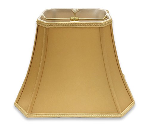 DSO-68-16AGL Rectangle Cut Corner Bell Designer Lamp Shade, (6.25x8) x (11x16) x 12, Antique Gold ((6.25 x 8) x (11 x 16) x 12 / Antique Gold)