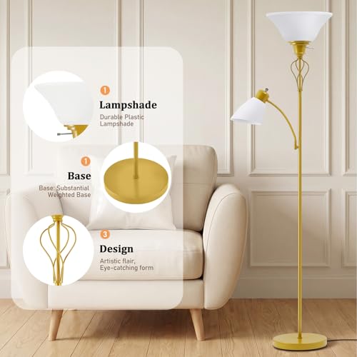 Floor Lamps for Living Room (Gold)