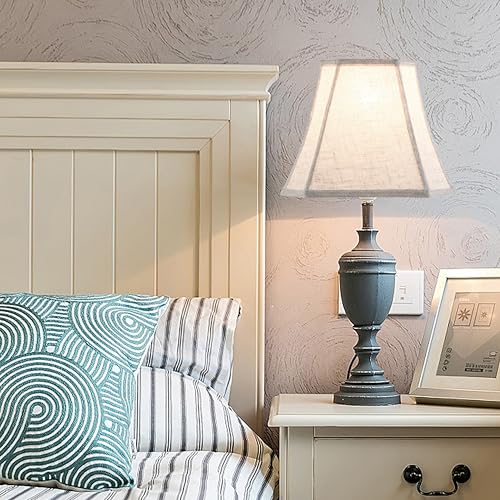 Square Lamp Shades Beige Oatmeal (8 x 14 x 11 inches - 2 Pack / Beige Oatmeal Linen)