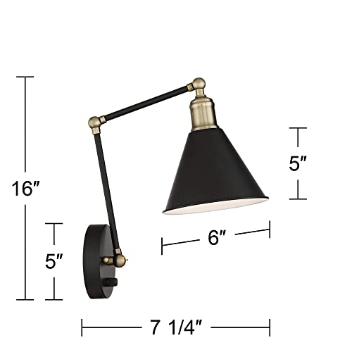 Wray Black and Antique Brass Plug (Set of 2 - Brass and Black)