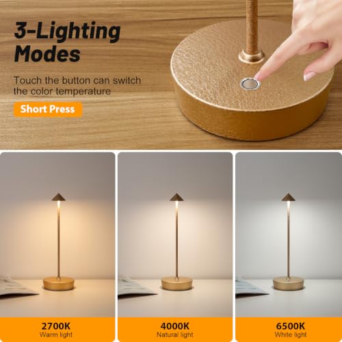 2Pack Rechargeable Cordless Table Lamp (2pack Lce Flower Gold)