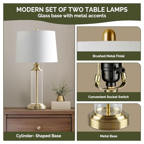 Table Lamp for Bedroom Set of 2 (Gold / 13"Dia x 26"H(2))