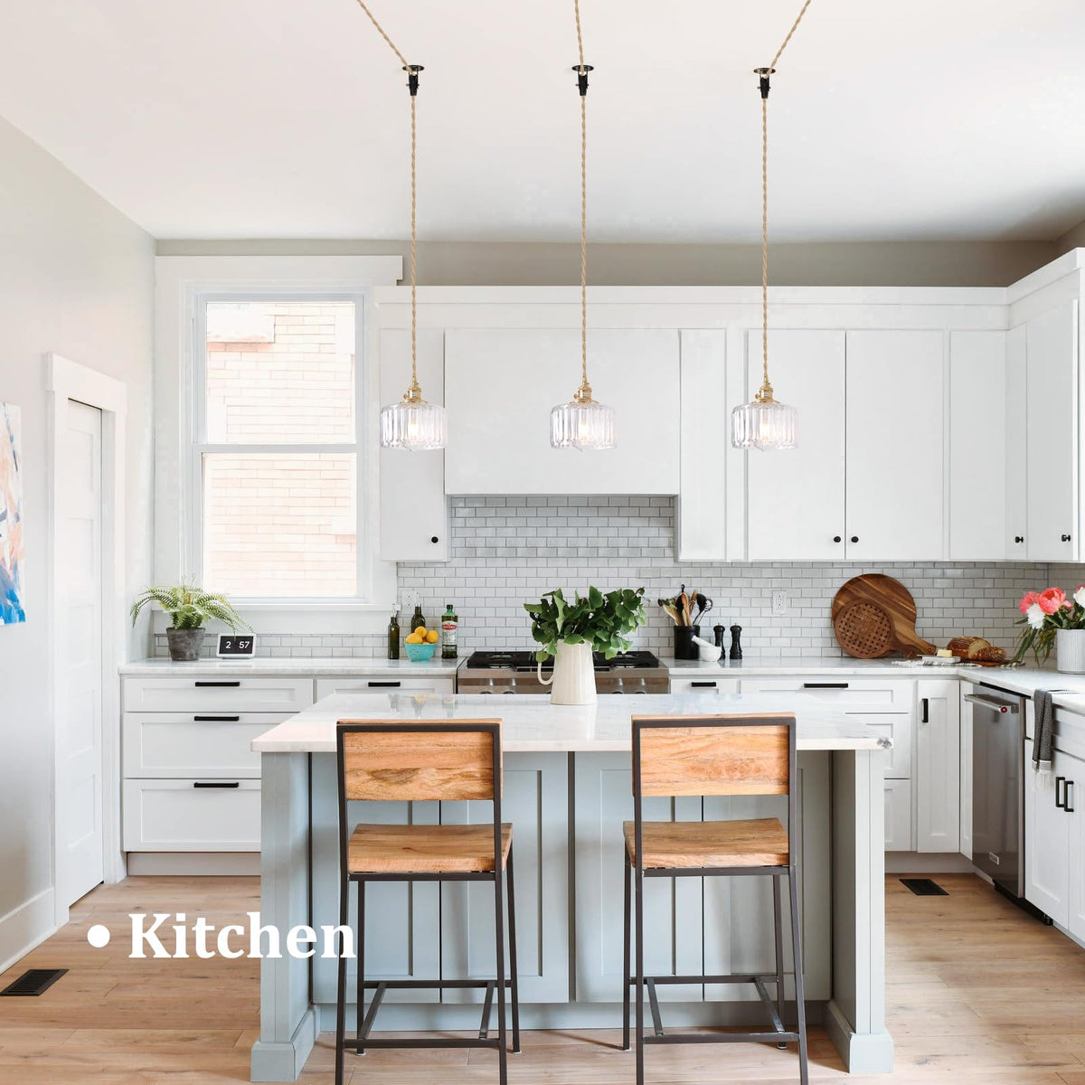 Plug in Pendant Light Hanging Light Fixture Corded On (Clear)