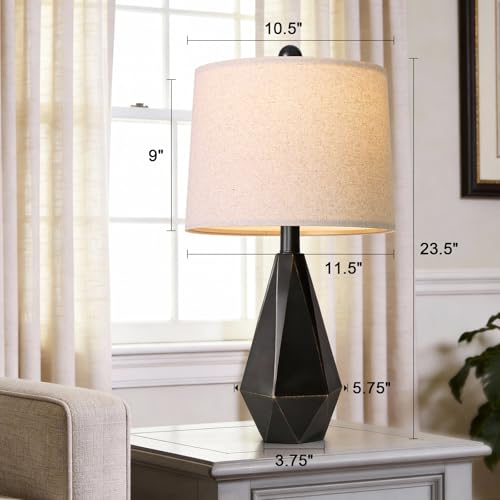 Table Lamps Set of 2 for Bedroom (Medium - Light Black)