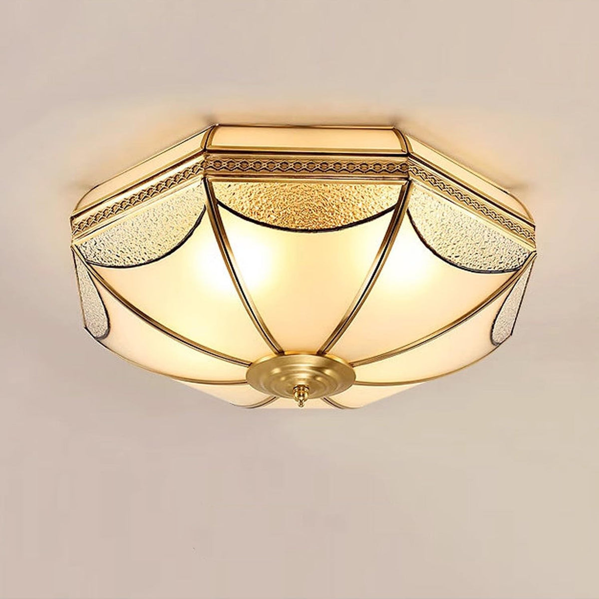 18 Inch Vintage Brass Flush Mount Ceiling Light (17.72"W)