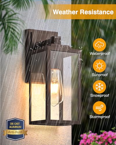 2 Pack Outdoor Light Fixture (Oil-Rubbed Bronze / No Sensor 2 PACK)