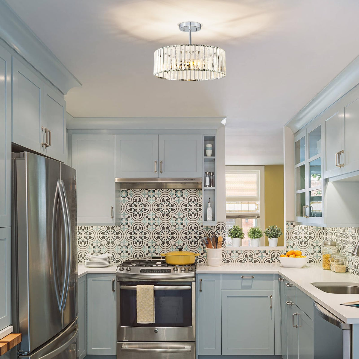 Crystal Chrome Ceiling Light (Chrome / 15.7 Inch)