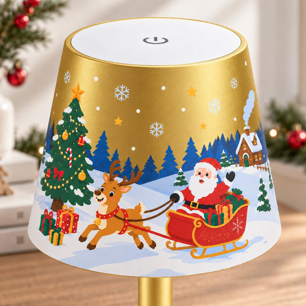 Gold Rechargeable Cordless Table Lamp (Christmas Gold)