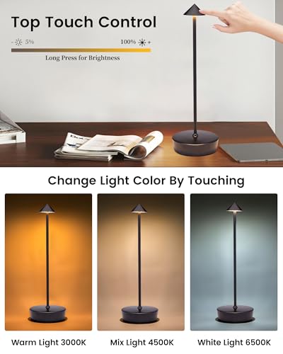 Cordless Led Table Desk Lamp 2 Pack (Black 2 Pack)