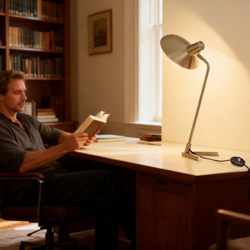 Industrial Desk Lamp Metal Modern Table Lamp 22" (Brushed Nickel)