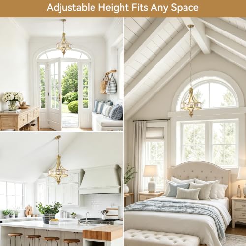 16" Gold Crystal Chandelier (4-Light Chandelier / Gold)