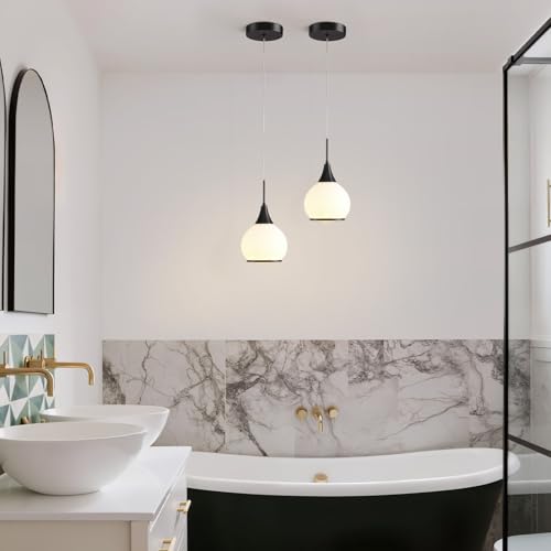 Pendant Light Fixtures Kitchen (Black / 2 Pack-6inch)