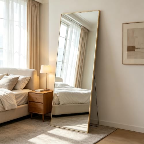 Full Length Floor Mirror 56"x15" (Claccic Gold-rect / 56"L x 15"W)