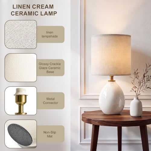 17.7" Ceramic Table Lamps Set of 2 for Living Room Bedroom