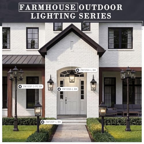 109'' Dusk to Dawn Street Lamp Light (Black - Clear Glass / 109 Inch - Dusk to Dawn)