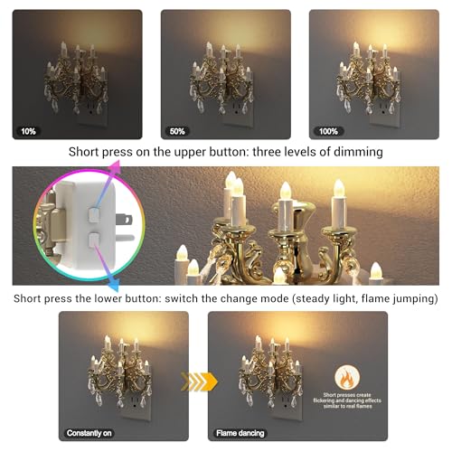 Night Lights Plug Into Wall (Chandelier-3000K / 2 Pack)