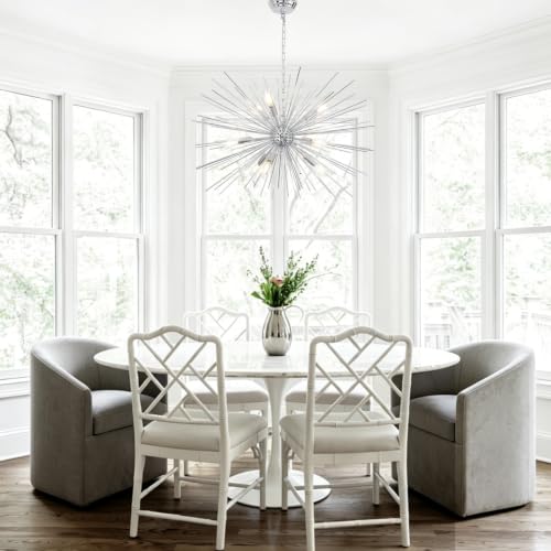 29.5in Modern Chrome Sputnik Chandelier Light Fixture 9 Light (Chrome / 29in)