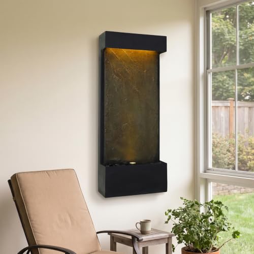39.57" H Outdoor Indoor Waterfall Fountain with LED Lights
