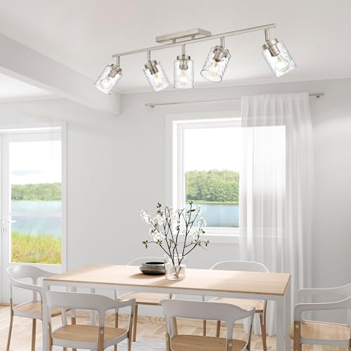 5 Light Industrial Bathroom Vanity Lights (Brushed Nickel / 5 Lights)