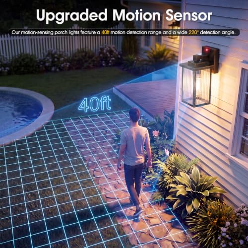 Motion Sensor Wall Light (Black Brush Gold / 10.6''-1 Pack)