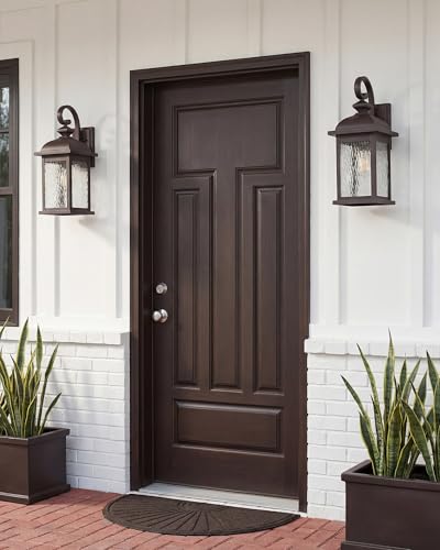 21" Outdoor Wall Light Fixtures (ORB, Water Ripple Glass / 21", Single Unit)