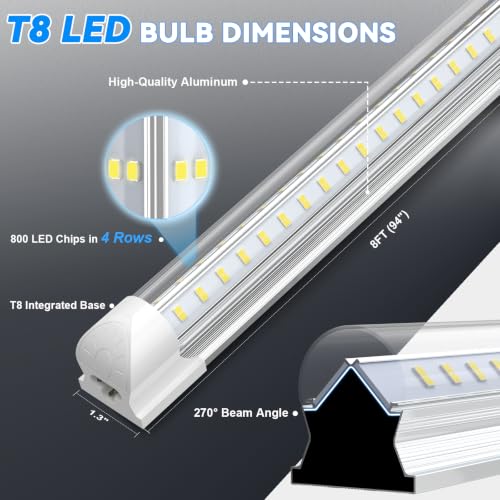 LED Shop Lights 8FT 150W