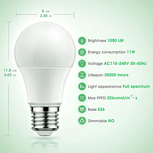 12 Pack Grow Light Bulbs (White)