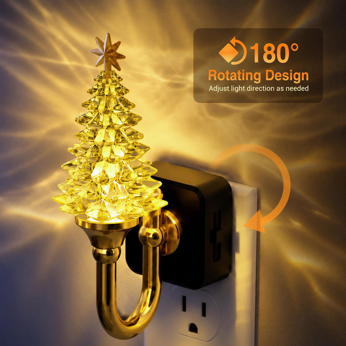 Crystal Christmas Tree Night Light (Green Crystal Christmas Tree—3000K / 1 Pack)