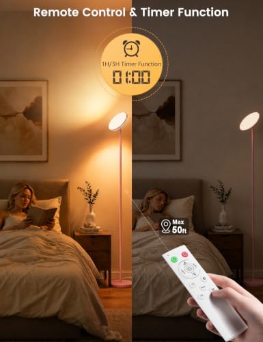 UFO Torchiere Floor Lamp (Pink)