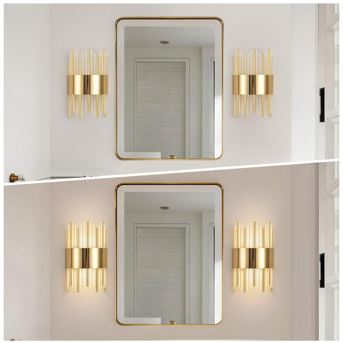 Gold Sconces Wall Set of 2 (Gold two sets)