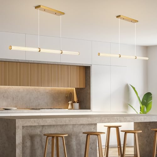 47" LED Linear Pendant Light Fixtures (Gold / 47IN)
