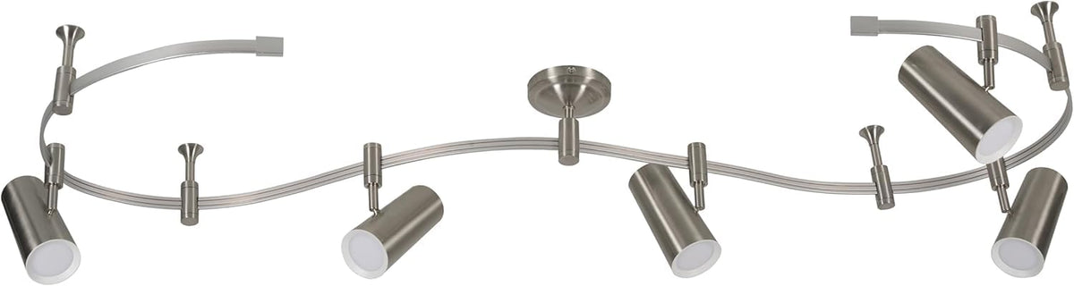 Ellipse Track Ceiling Light with 5 Adjustable LED Heads (Brushed Nickel)