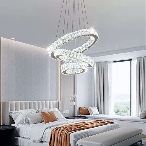 Gold 3 Ring Chandelier Led Pendant Light Hanging Led Chandelier Modern Chandelier for Dining Room Living Room Bedroom