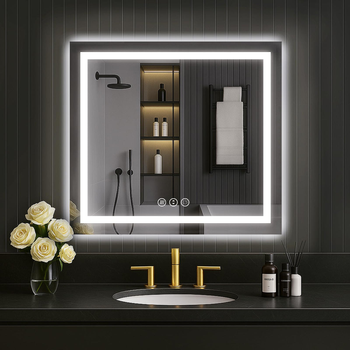 30"X30" LED Bathroom Mirror with Lights (Led / 30"L x 30"W)