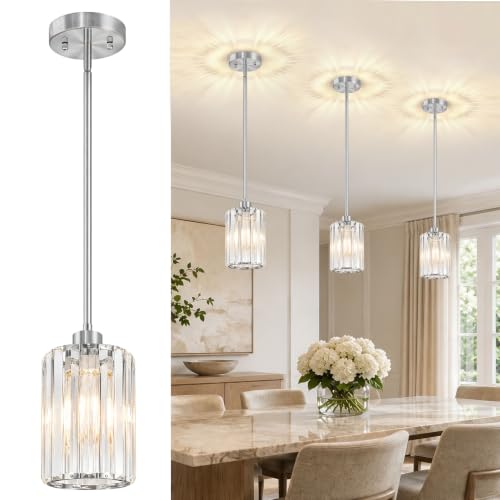 2 Pack Brushed Nickel Pendant Lights Kitchen Island (2-Pack Brushed Nickel)