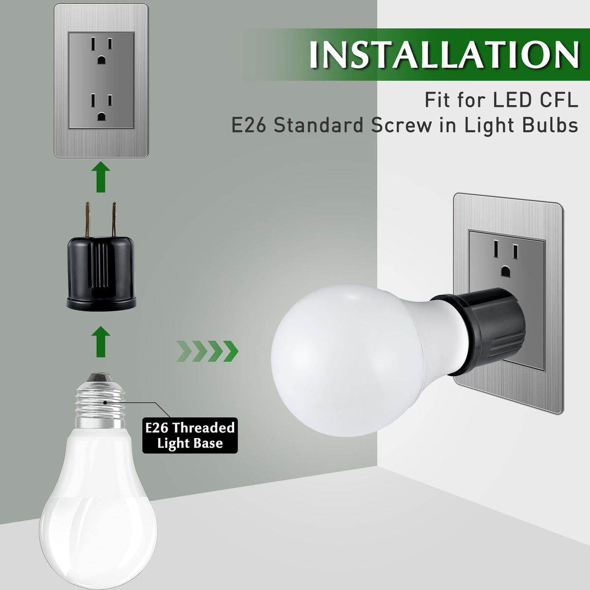 Outlet to Socket Adapter (Black Color)