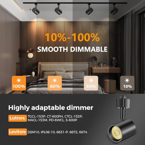 5-Color 12-Light LED Track Lighting Kit with 13FT Rails, 10W Black (Black / 12 Lights)