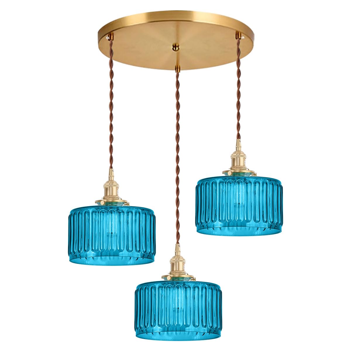 Mid Century 3 (Blue-Hardwired-3-Light-Cluster)