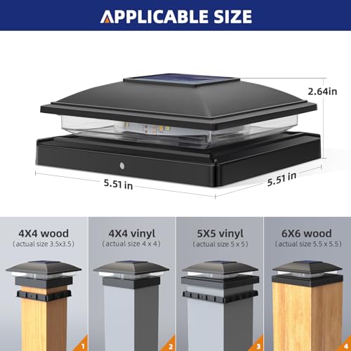 Solar Post Cap Lights (Black)
