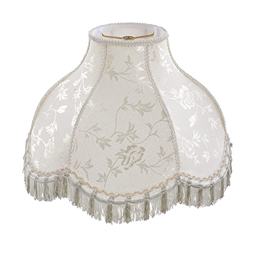 30306A Transitional Scallop Bell Shape Spider Construction Lamp Shade in Off White (Off White & 17" Wide)