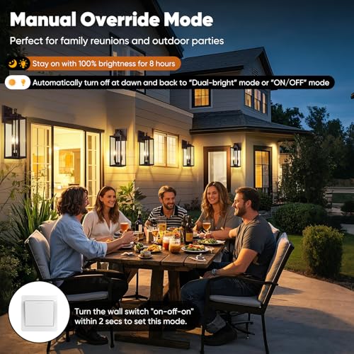 2 Pack 18” Large Upgraded Motion Sensor Outdoor Wall Lights (Brown / 18in)