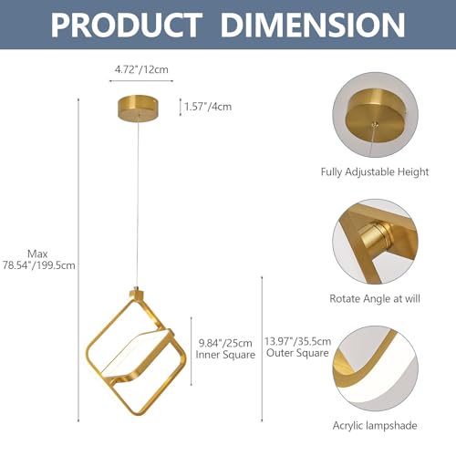 Modern LED Pendant Light 4000K Dimmable Contemporary LED Chandelier