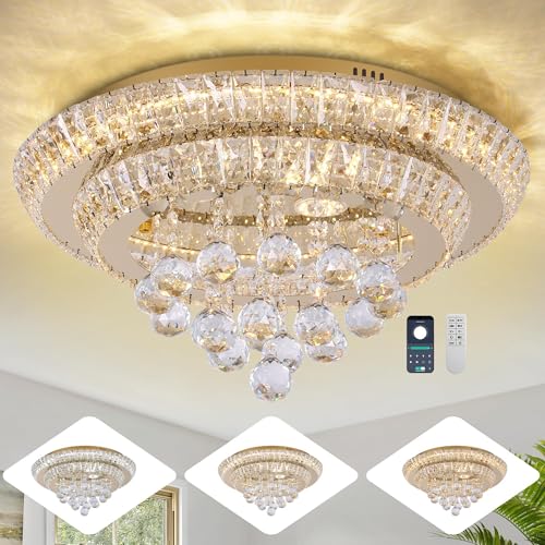 Elegant LED Crystal Raindrop Ceiling Light