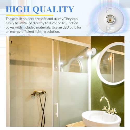 40 Pcs E26 Medium Base Light Socket Replacement (White Phenolic Resin)