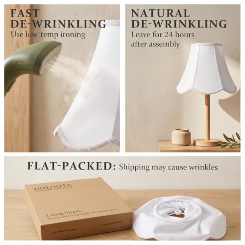 White Scalloped Lamp Shades Set of 2 (White)
