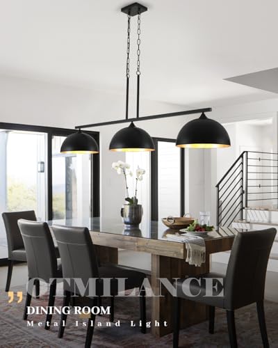 3 Light Island Light for Kitchen (3 Light / Black)