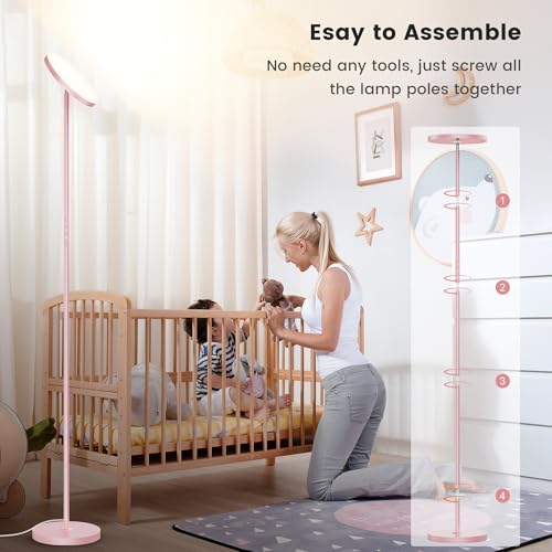 Torchiere Floor Lamp (Pink)
