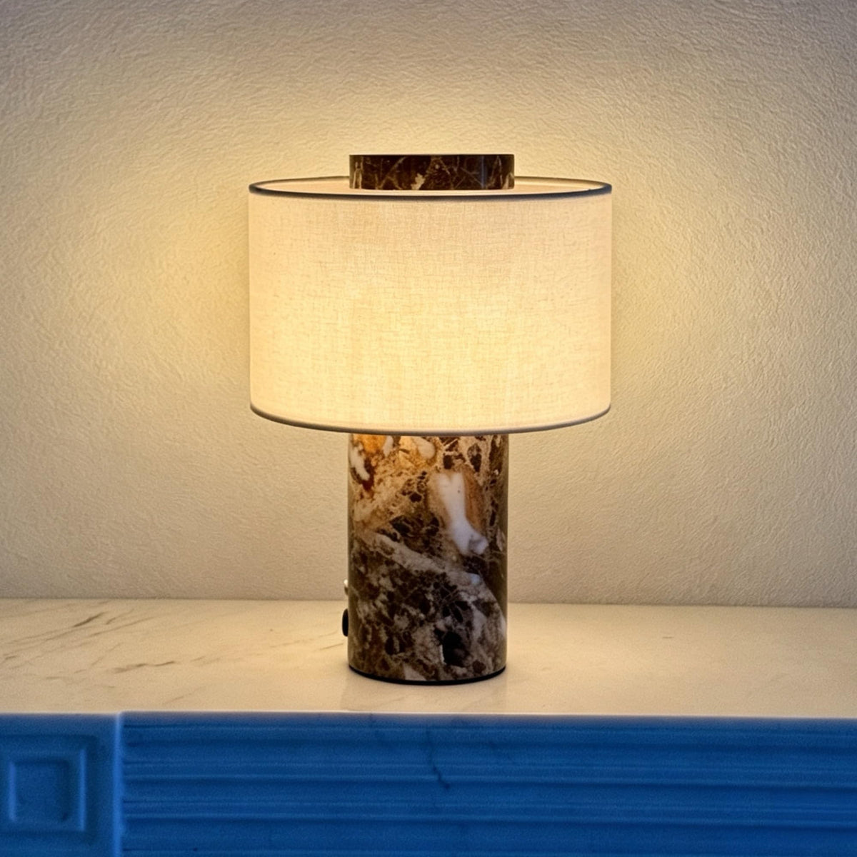 Marble Lamp Stone Table Lamps Collection (Plug-in Emperador Dark Lamp)