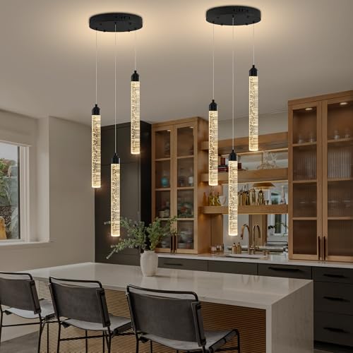 High Ceiling Crystal Staircase Chandelier Pendant Lights Modern Spiral Raindrop Dimmable LED Bubble Cluster Ceiling Hanging Lighting Fixture for Foyer Living Room Remote Control