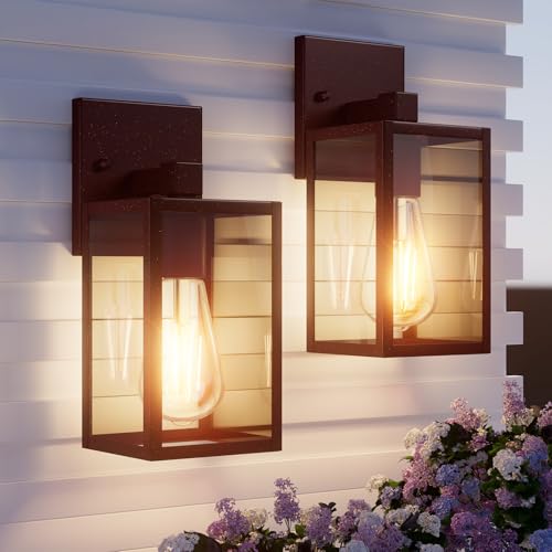 2 Pack Oil Rubbed Bronze Exterior Lighting Fixtures Wall Mount (Oil-Rubbed Bronze / 10.24'')